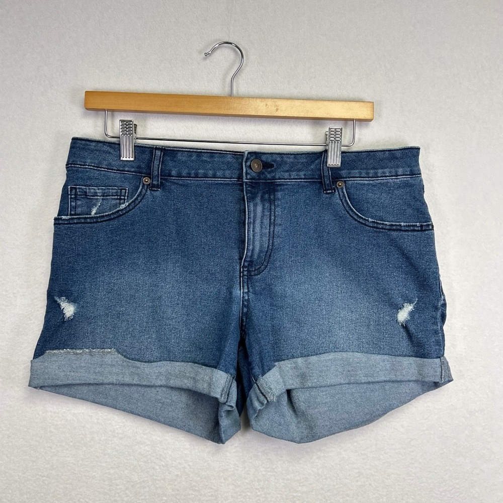 BY REWASH Denim Shorts Women's Size 9 Distressed Cuffed‎ Blue Jean